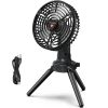 Foldable Camping Fan with Emergency Power Bank 270¬∞ Oscillating Rechargeable Tripod Fan for Hiking Fishing Personal Desk Fan with 4 Speeds 3 Brightne