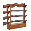 VEVOR Gun Rack, Wood Gun Rack Wall Mount, Gun Display Rack holds 4 Rifles, Shotguns, 132 lb Heavy Duty Wall Storage Display Rifle Rack with Soft Paddi