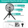 Foldable Camping Fan with Emergency Power Bank 270¬∞ Oscillating Rechargeable Tripod Fan for Hiking Fishing Personal Desk Fan with 4 Speeds 3 Brightne