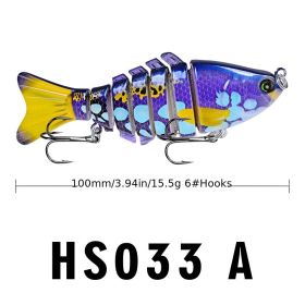 Funpesca 10cm 15.61g Hard Plastic 3d Bionic Eyes Freshwater Saltwater Bass Top Water Jointed Fish Lures (Color: Color A)