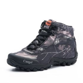 NEW Camo Tactical Boots Men Waterproof Military Tactical Boots Outdoor Combat Shoes Trekking Sneakers Man Hiking Hunting Boots (Color: Black, size: 39)