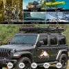 Adventurer Rooftop Tent Hardshell with Luggage Racks&Replaceable Rain Flies, Truck Bed Tent for Camping, Pop Up Overland Roof Top Tents for Truck Jeep