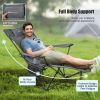 Camping Lounge Chair with Detachable Footrest Adjustable Backrest